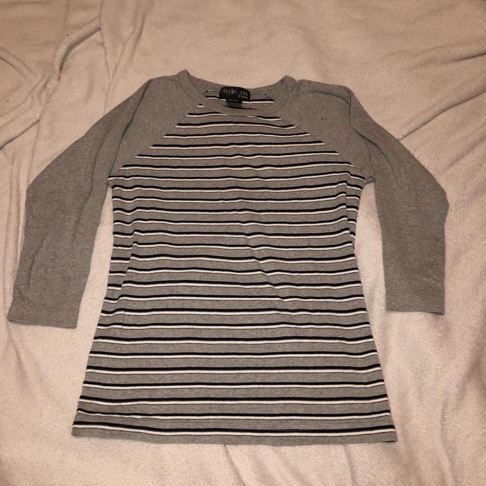 Black, white, and grey style&co. petite sweater